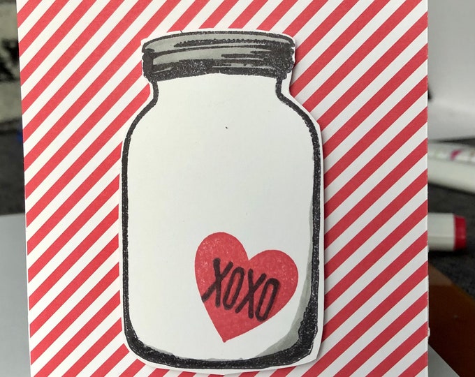 Mason Jar - Sending All My Love - XOXO - Card