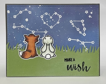 Wish Upon a Star - Night Sky Animals - Birthday Card