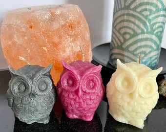 Little Owl Candle - makes a great gift for him, her, or they - set of 3