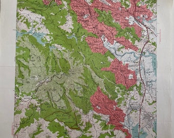 Historical 1950's topographic map of Muir Woods National Monument, San Rafael, and Saucelito, California 7.5 minute series