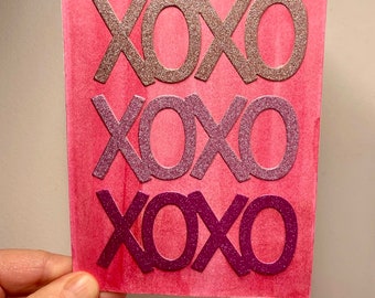 XOXO - Hugs and Kisses - Love Greeting Card