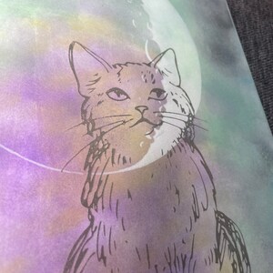 Kitty in the Moon large blank book journal insert Grimoire Book of Shadows image 8