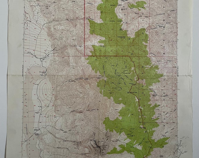 Authentic 1952 Topographic Map of Death Valley National Monument and Telescope Peak, California