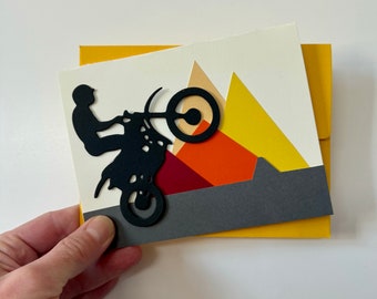 Handmade Dirt Biker Greeting Card – Perfect for Father’s Day, Birthdays, and More!