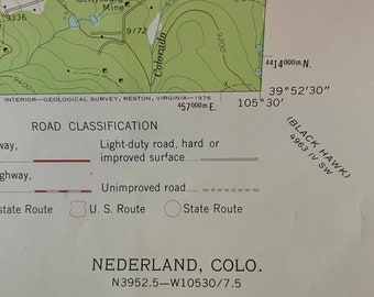 Nederland, Colorado Vintage Topographical Map 1972 - Roosevelt National Forest