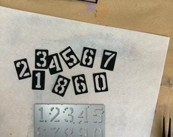 Metal Cutting Die for Paper Crafts - Small Stenciled Numbers