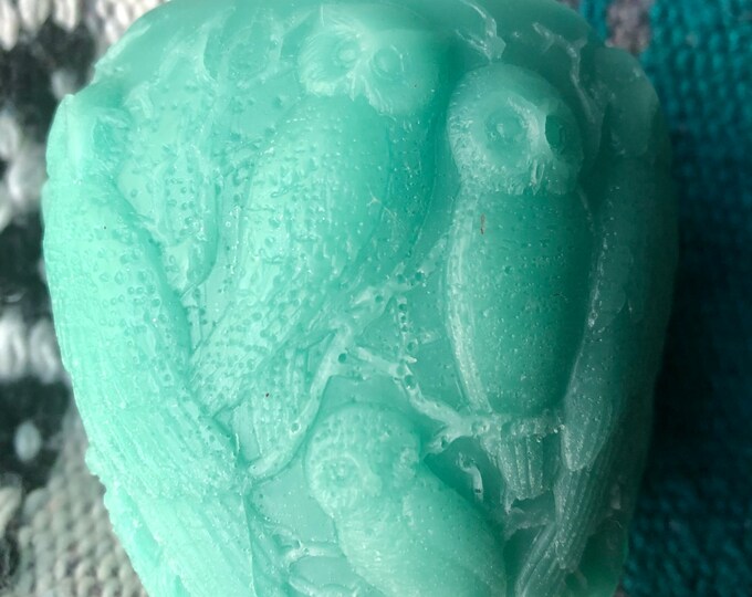 Owl Family Candle - 100% pure beeswax and hemp candle. Handmade. Custom orders for color and scent available.