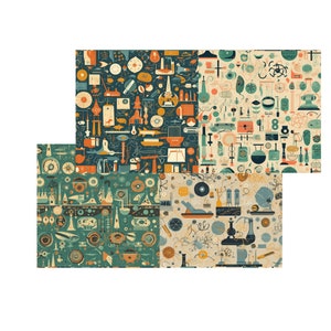 Kitschy Mid Century Modern vibes digital download for scrapbooking, journal making, crafting!
