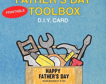 Father's Day Toolbox Card Craft for Dad | Printable Coloring Page | Gift for Dad | Instant Download | Classroom Craft | All About Dad