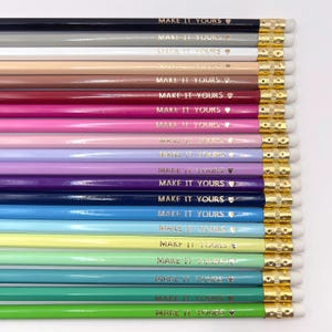 Personalized Foil Stamped Pencils – Custom Name or Message – Gift for Teachers, Students, Party Favors, Back to School