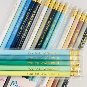 You Are Awesome Foil Stamped Pencils – Gift for Teachers, Students, Party Favours, Back to School