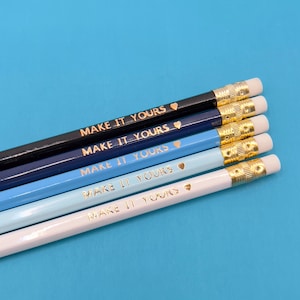 Personalized Foil Stamped Pencils: Custom Name, Back to School Gift