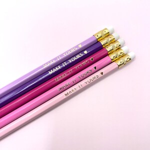 Sugar Plum - Personalized Foil Stamped Pencils – Custom Name or Message – Gift for Teachers, Students, Party Favours, Back to School