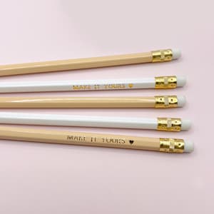 Personalized Foil Stamped Pencils: Custom Message, Back to School Gift