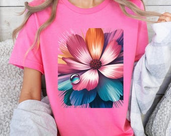 Camiseta con gráfico floral: camiseta botánica retro