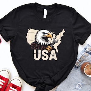 Camiseta con gráfico de águila calva de EE. UU. - Camiseta unisex patriótica del 4 de julio