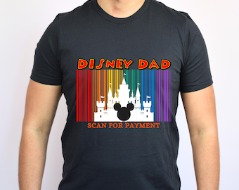 Disney Dad Scan For Payment, Camiseta engraçada Disney Dad, Camiseta Mickey Disney, Presente de dia dos pais, Ideia de presente para o pai, Camisetas para o pai, Presente para o pai