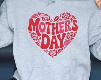 Mother's Day Heart Graphic Tee: Soft Cotton Mom Shirt