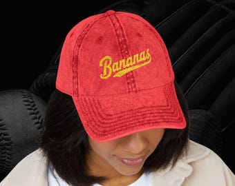 Broderade bananer Vintage-keps: Basebollfan-present