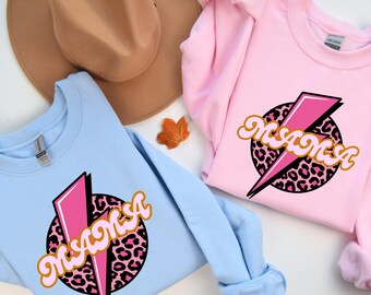 Mama-shirt met luipaardprint: retro T-shirt met print
