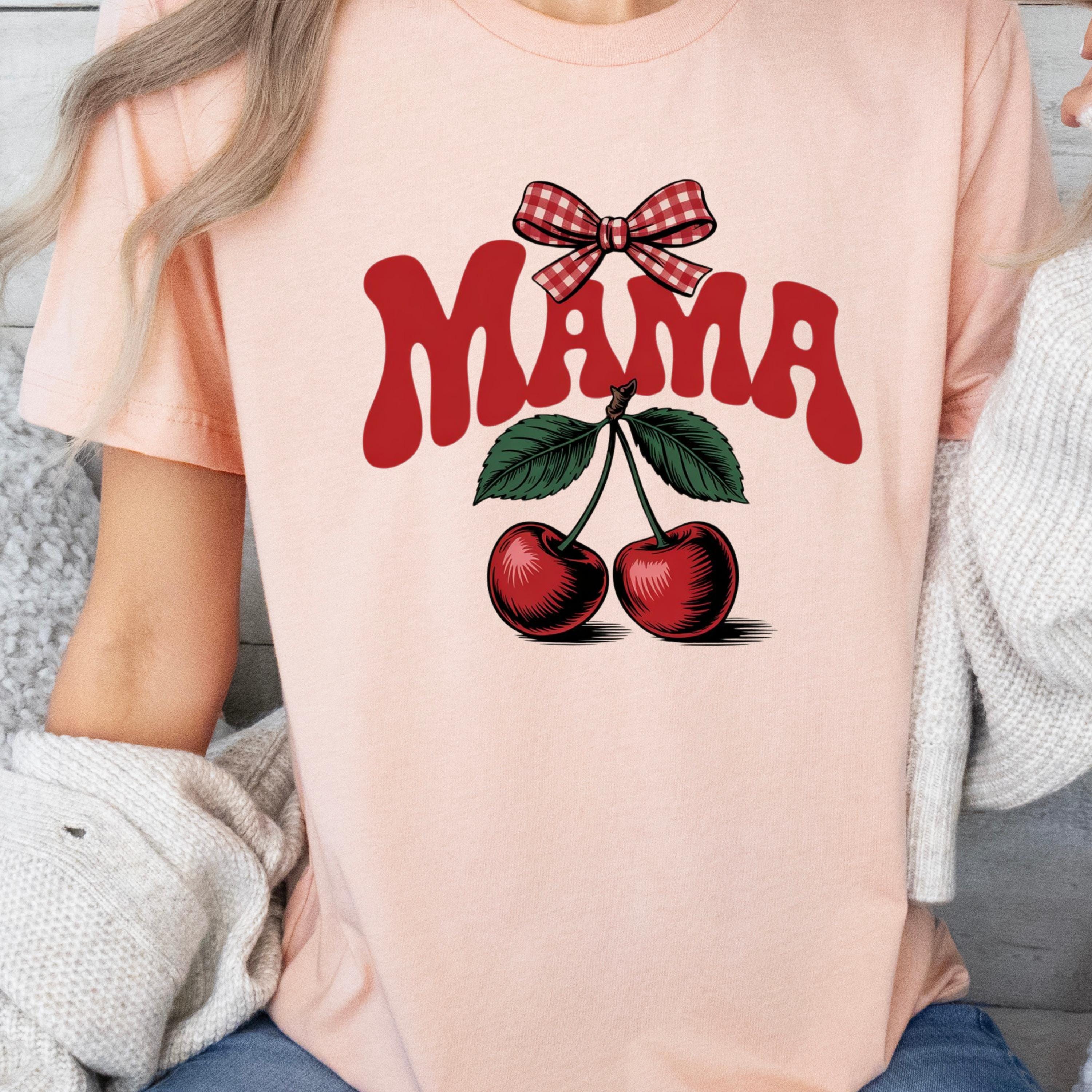 チェリーママTシャツ：コケットママグラフィックTシャツ - Etsy 日本