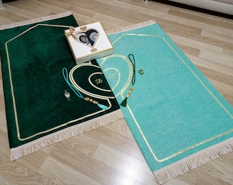 Conjunto personalizado para pareja / Conjunto de regalo islámico con cuentas de oración de perlas / Regalo de Eid / Regalo de boda / Regalo de cumpleaños / Conjunto de regalo para pareja