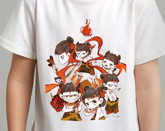Ne Zha Cartoon Animation Character Movie 2025 - Chinese Mythology Warrior Art T-Shirt
