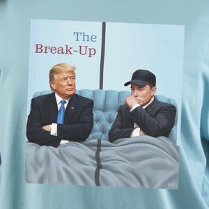 Trump vs Elon Debate T-Shirt: Political Meme Parody Tee