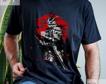 Zen Samurai Lotus Vintage Japanese Warrior Aesthetic Unisex T-Shirt - Feudal Japan Warrior