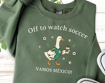 Off to watch soccer Vamos México Duck T-Shirt, Funny Soccer Fan Tee