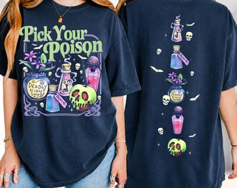 Pick Your Poison Witchy Shirt, Gothic Halloween Hoodie, Spooky Skull Sweatshirt, Dark Floral Tee, Vintage Poison Shirt
