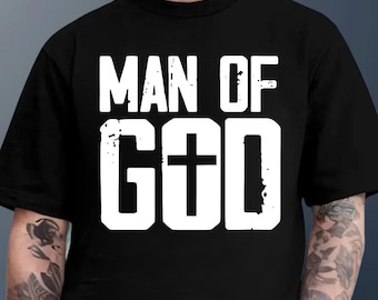 Man Of God T-Shirt, Christian Faith Distressed Religious Tee