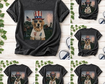 Custom 50 Dog Breeds Patriotic Dog 4th of July Shirt, 90s Funny Meme Tee, 4th of July Streetwear