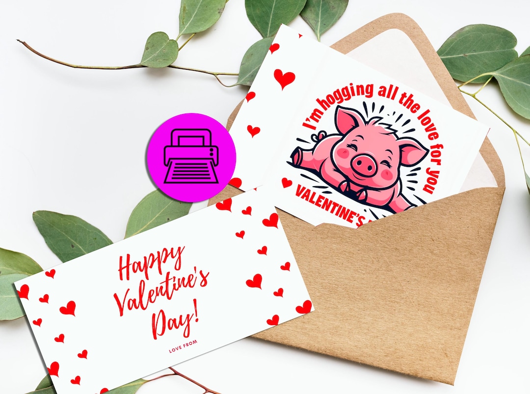 Pig Valentine's Day Card, Funny Pun Card (digital Download) - Etsy