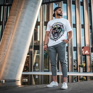 Camiseta con cara de león, sudadera divertida de animales, regalo para amantes de los animales, camiseta de león para mujer, camiseta de león para hombre, camiseta de león pequeño.