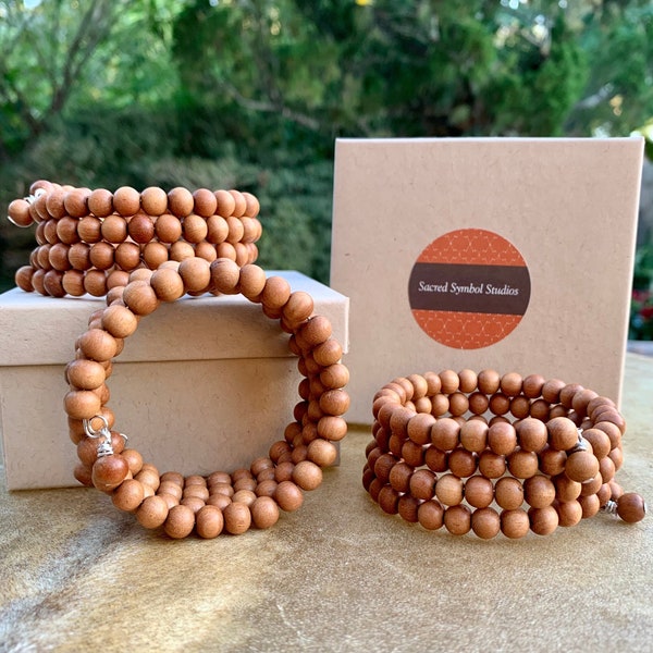 Vente de perles de prière bahá'íes, bois de santal aromatique, bracelet de perles de prière incassable, bracelet de perles de prière bahá'íes pour homme simple 108 ou 95 foi bahá'íe