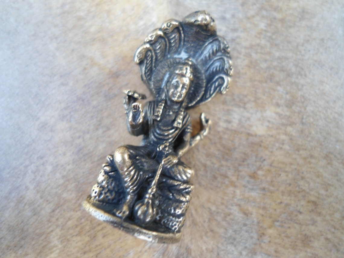 VISHNU Statue Tiny Brass Vishnu Portable Meditation Altar | Etsy