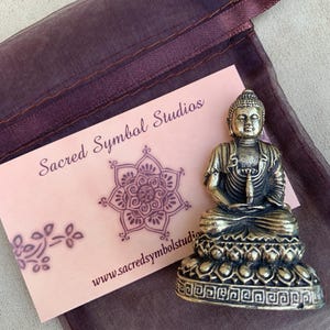 Small Brass Buddha Statue Portable Altar Deity Buddhist Travel Altar Small Zen Buddha  Recovery Gift 12 Step Gift  Yoga Gifts