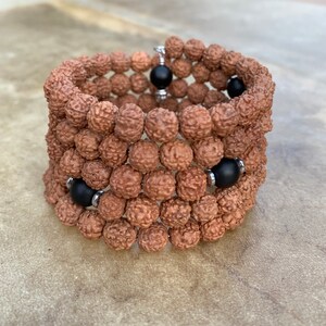 Rudraksha Mala Bracelet 108 Mala Beads The Yogi Unbreakable Japa Mala Yoga Gifts Meditation Yoga Teacher Gift Natural Wrap Bracelet image 3