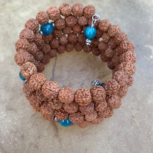 Rudraksha Mala Bracelet 108 Mala Beads The Yogi Unbreakable Japa Mala Yoga Gifts Meditation Yoga Teacher Gift Natural Wrap Bracelet image 6