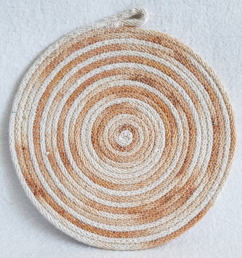 Coiled Rope Mat / Rust Dyed Rope / Mug Rug / Trivet / Hot Pad Etsy