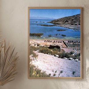 Bolivia Framed Canvas Art – Scenic View of Lake Titicaca & Andean Landscape Photography, Perfect Timeless Gift for Her/Him, Art Lover Gift