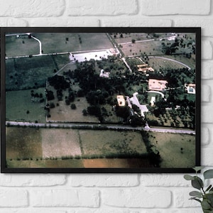 Framed Canvas Cuba, Aerial View of Cuban Countryside Canvas, Retro Havana Landscape Wall Art, Classic Travel Photography, Gift for Her
