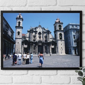 Framed Canvas Cuba, Historic old Havana Cathedral Architecture - Culture, Timeless Travel Photography Gallery Decor, Home Office Decor