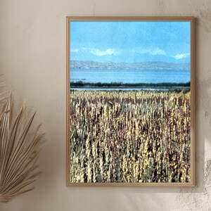 Bolivia Framed Canvas Wall Art – Scenic Andean Quinoa Fields & Lake Titicaca View, Perfect Gift for Nature Lovers, Perfect Gift for Her/Him