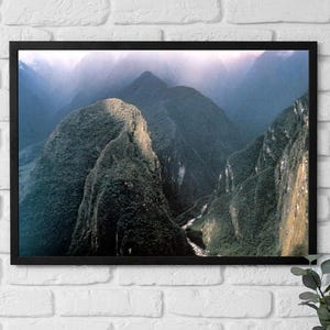 Framed Poster Peru, View from the Trail to Macchu Picchu Art, Travel Photography, Andes Landscape Print, Peruvian Wall Art, Nature Lover Art