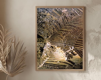 Machu Picchu Vintage Wall Art, Peru Inca Ruins Print, Boho Aesthetic Decor, Travel Canvas, History Gift for Home Office, Gift for Her/Him