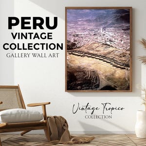 Toile encadrée Pérou - Impression sur toile vue aérienne de Cusco - Photographie de ruines incas historiques, décoration d&#39;intérieur culturelle intemporelle