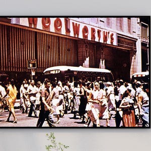 Framed Canvas Cuba, 2F.W. Woolworths Downtown Havana Cuba 1960s, Bustling Street Scene, Home Office Decor, Home Office Decor, Art Lover