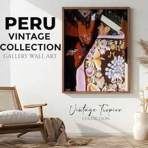 Peru Framed Canvas Art, Andean Woman in Traditional Attire Canvas, Boho Ethnic Decor, Cultural Photography, South America Heritage Print